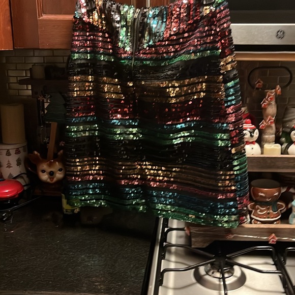 Anthropologie rainbow sequin skirt - Picture 6 of 6